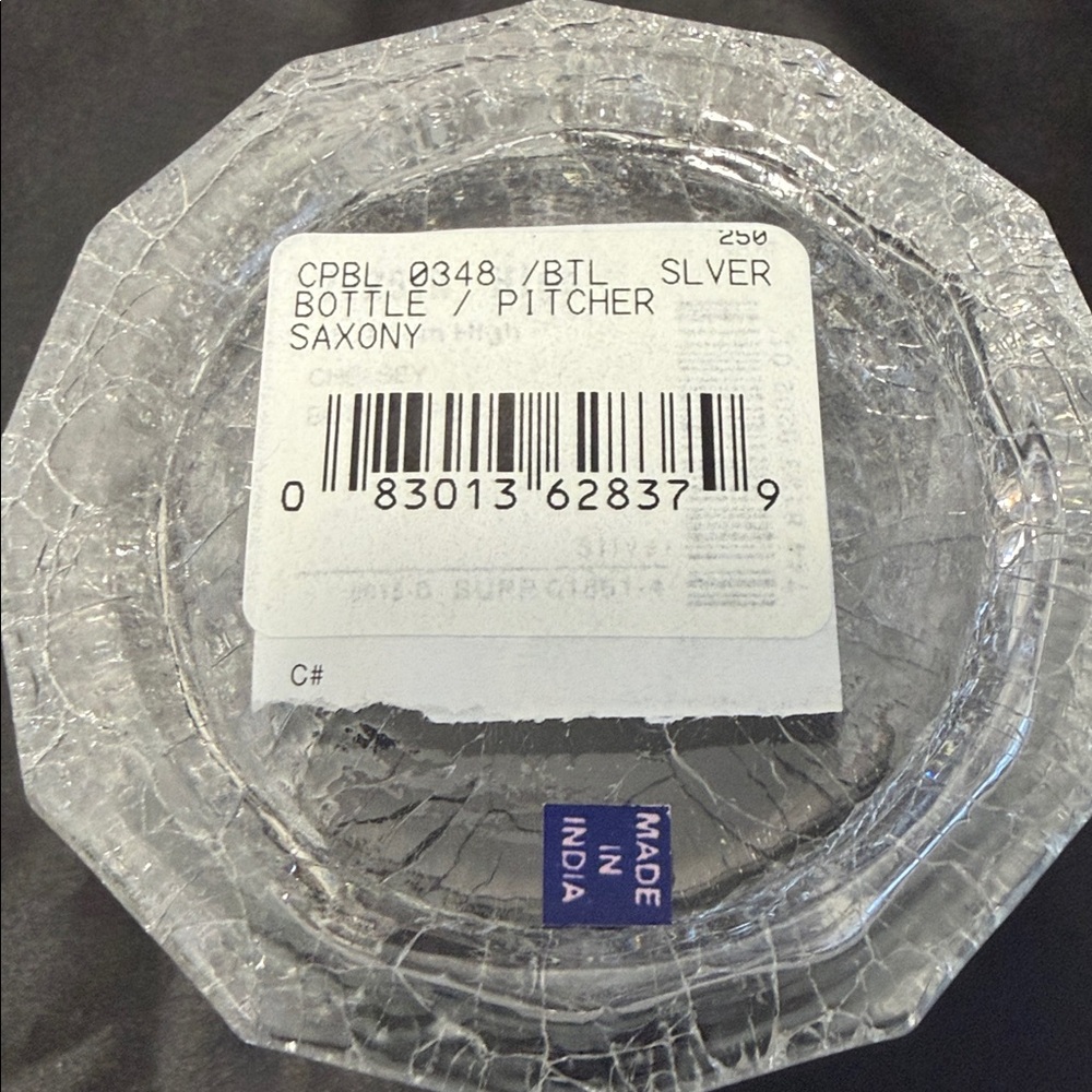 Vintage Croscill Saxony Collection Large Covered Crackle Glass Storage Jar NWT - Picture 6 of 7